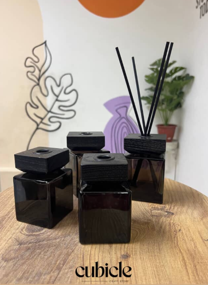 Square Smoked Diffusers Jars