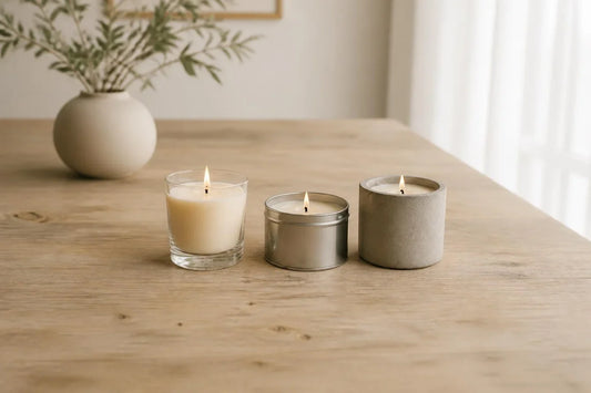 Choosing the Right Candle Container: Glass, Tin, or Concrete? - cubicle lb