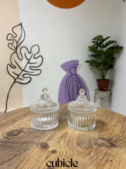Glass cup with glass lid