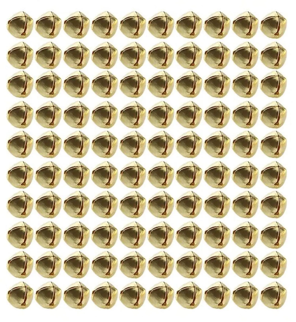 Gold jingle bells for Christmas crafts, pack of 100 - Cubicle LB