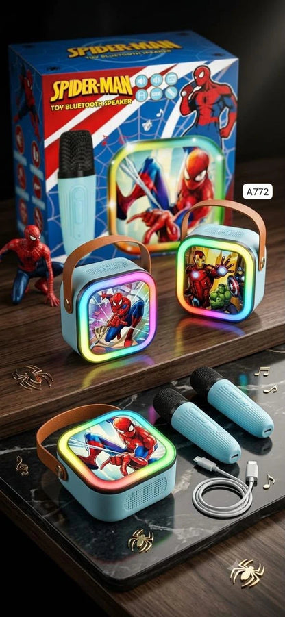 Kids karaoke mic speaker with LED lights in Frozen and Spider-Man design - Cubicle LB