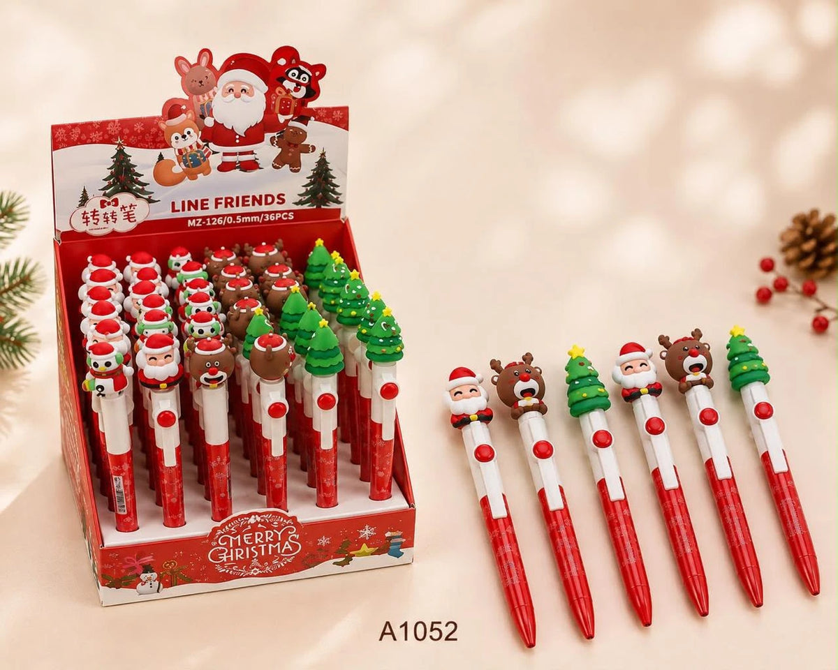 Christmas character pen with Santa and reindeer topper designs - Cubicle LB