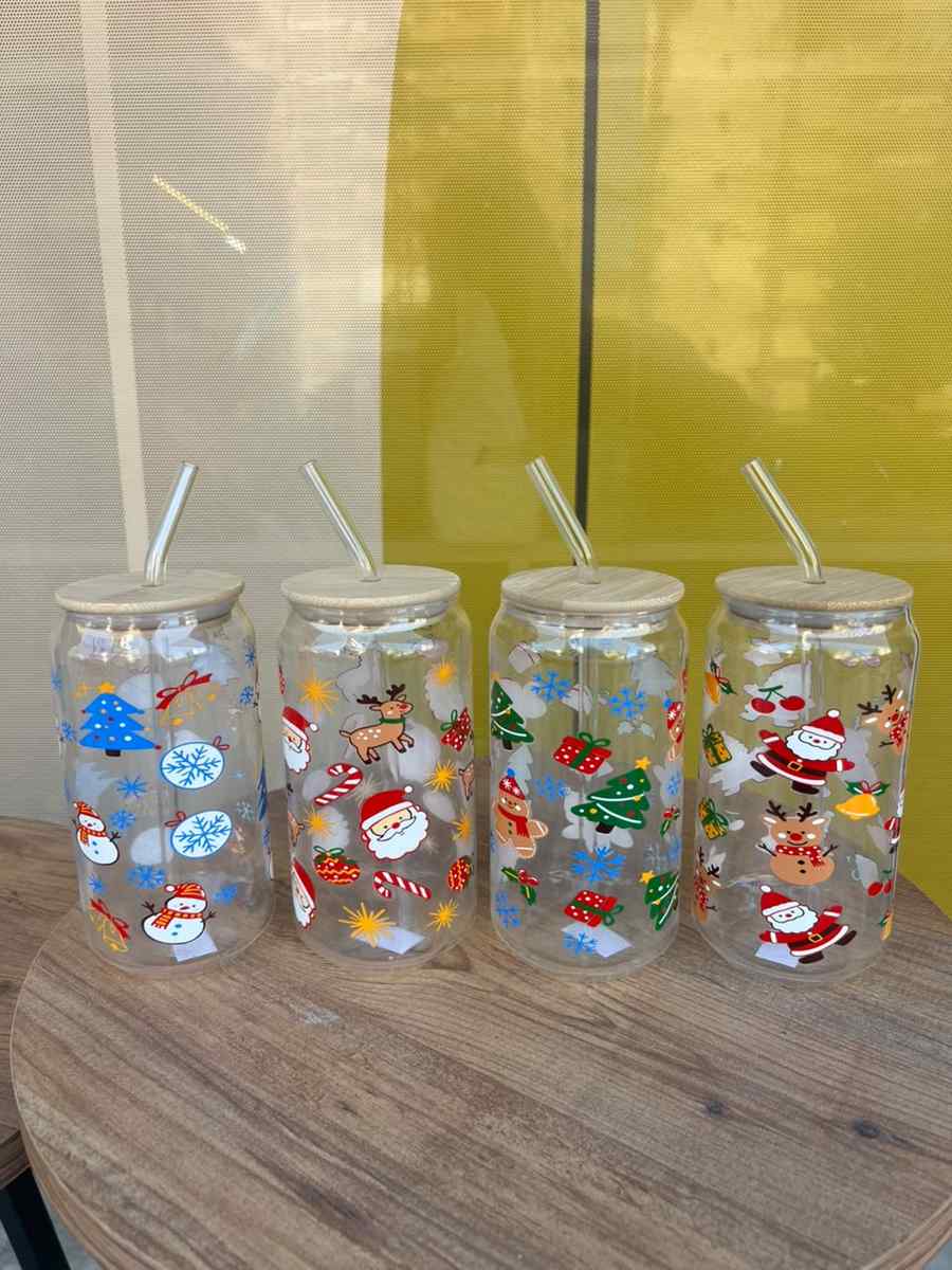 Christmas Print Glass Cup Set - Cubicle Home LB