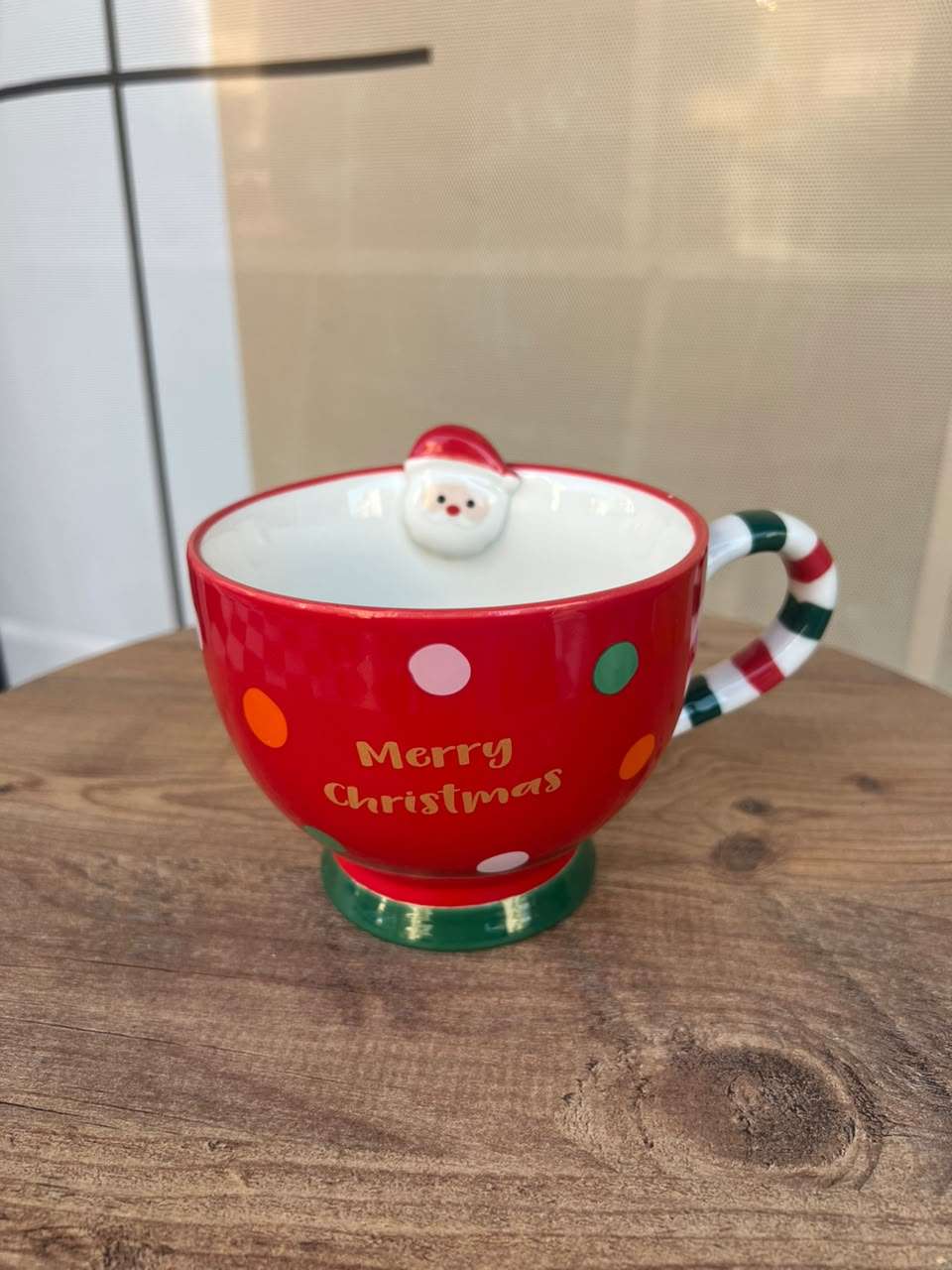 Red Christmas Mug with Snowman Topper - Cubicle Home LB