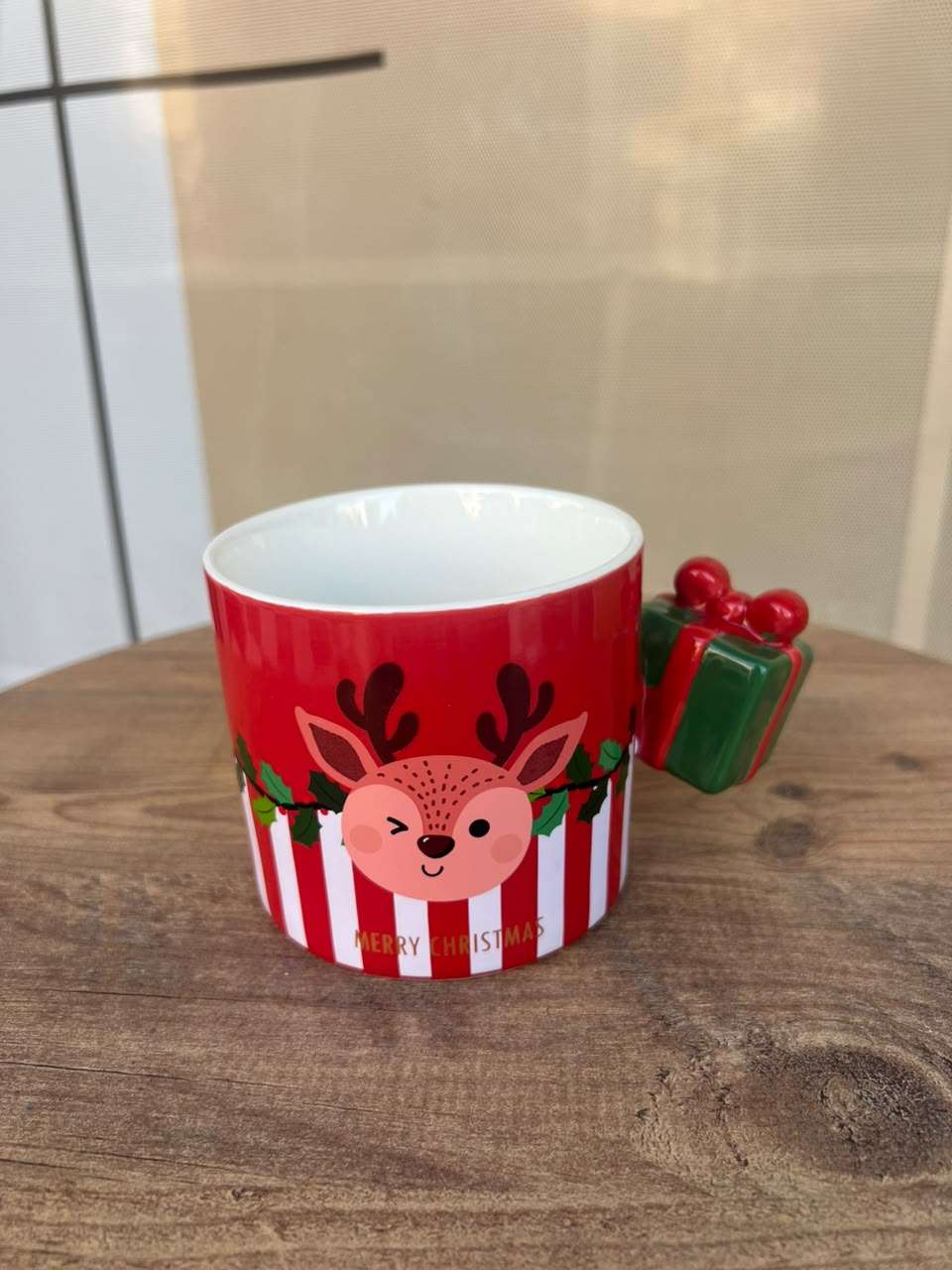 Red & White Reindeer Christmas Mug - Cubicle Home LB