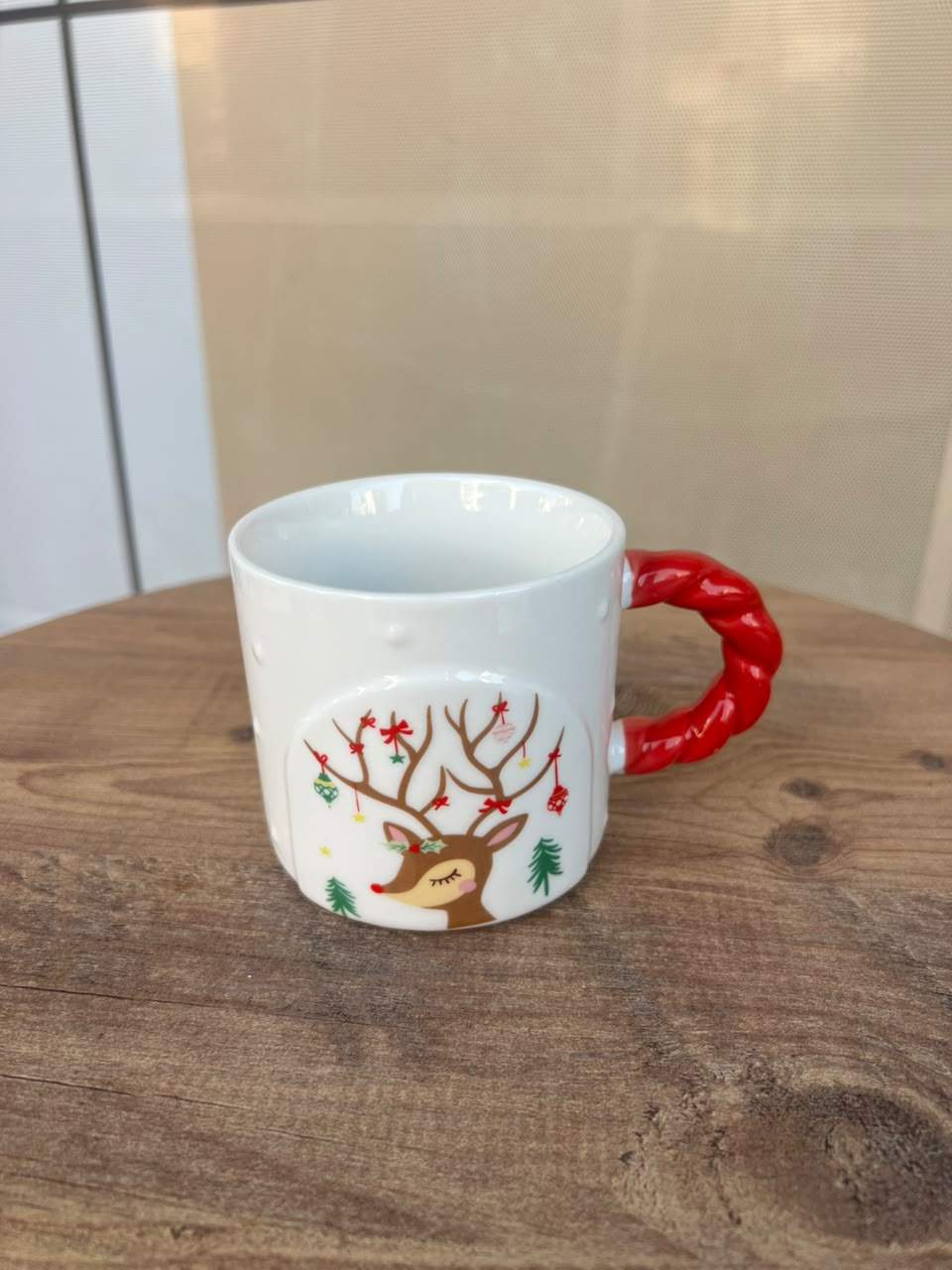 White Reindeer Christmas Mug - Cubicle Home LB