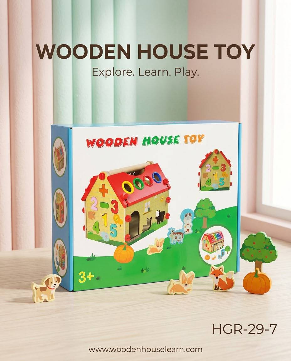 Wooden House Toy Set - Cubicle Home LB